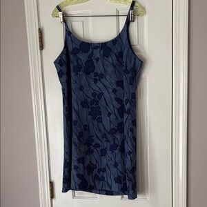 Blue Floral Slip Dress Y2K